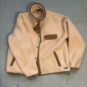The North Face cream Sherpa fleece Large